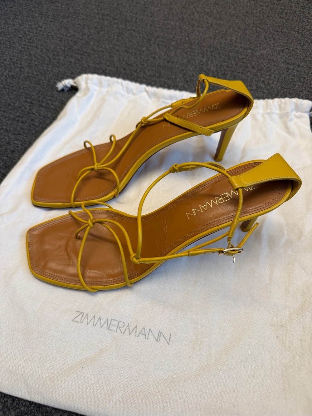 Zimmermann Strappy Heels in Yellow